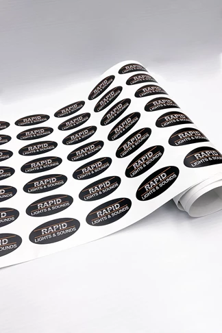 Roll of vinyl stickers, used to label light and sound equipment.